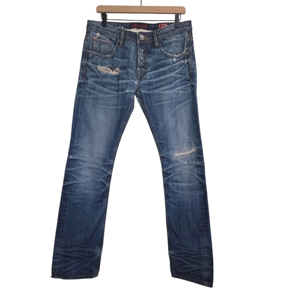 Cult of Individuality | 32x34 Rebel Straight Trashed Selvege Denim Spiderman
